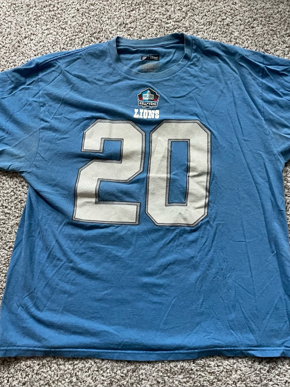 Detroit Lions #20 Crew Neck T-Shirt - Blue